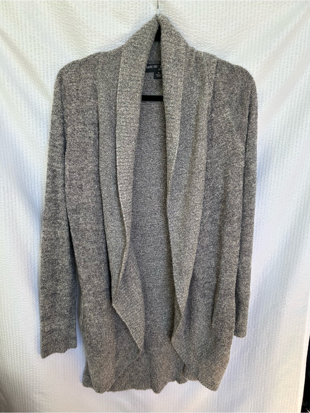 Barefoot Dreams Cozychic Lite Knit Open Cardigan Gray Size Medium